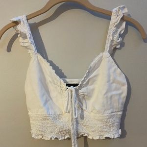 Blue blush White Ruffle Sweetheart Top